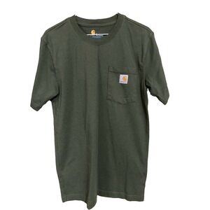 Carhartt T-Shirt Men's S Relaxed Fit Heather Green‎ Workwear